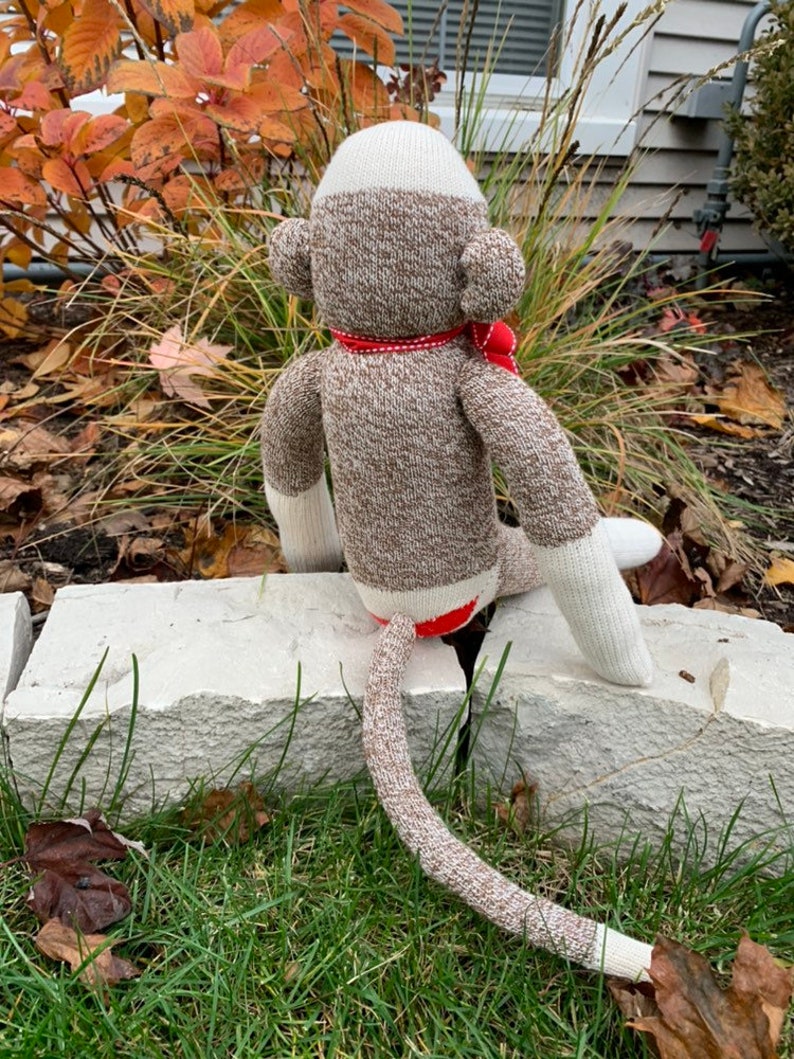 Sock Monkey with choice of Mustaches Sock Monkey Stache Movember Sock Monkey