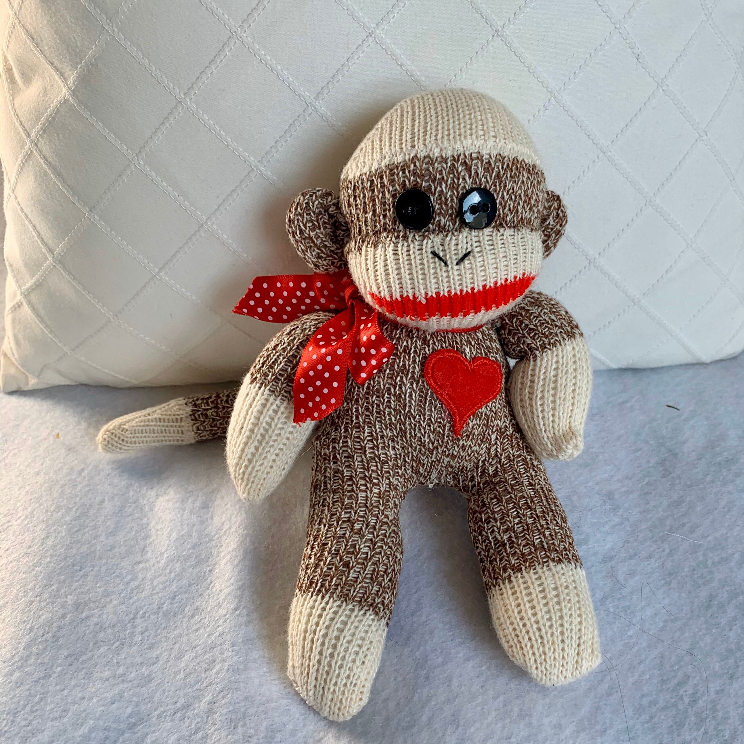 Mini Sock Monkey 8 Inches Tall With 