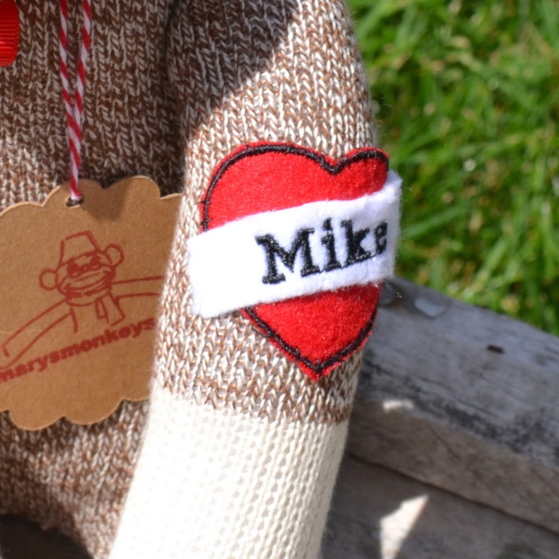 Sock Monkey with choice of Mustaches Sock Monkey Stache Movember Sock Monkey