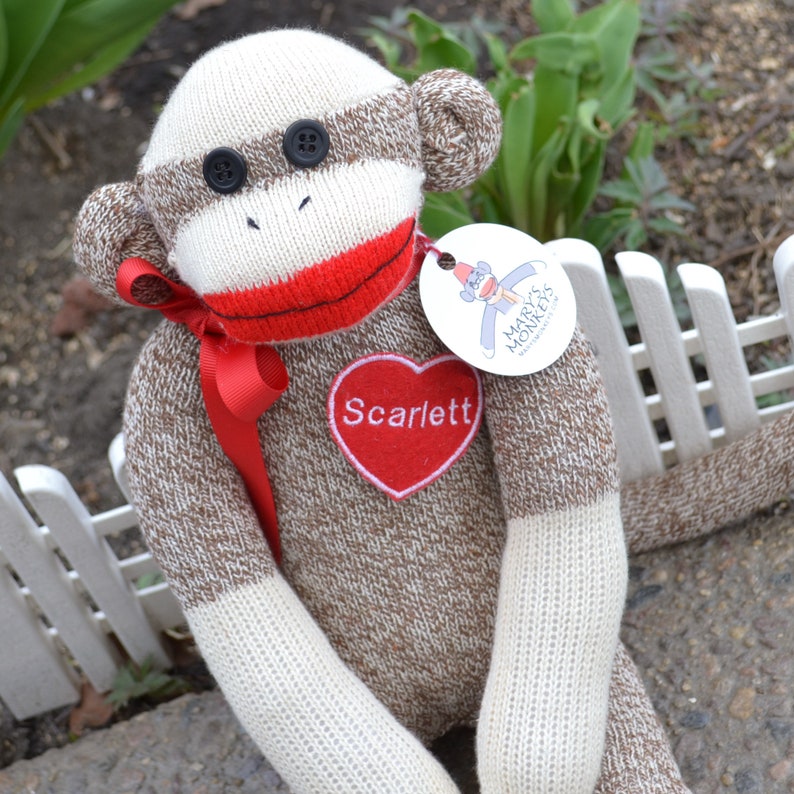 Sock Monkey Kitty Cat Doll With or Without Personalized Heart Etsy