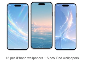 Summer Beach Wallpaper Set, Ocean Aesthetic iPhone Wallpaper, Sunset Sea Background, Vacation Vibes, Calm Blue Water, iPad Wallpaper Bundle