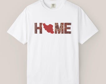 Iran Home Shirt, Persian Rug T-Shirt, Iranian Pride Tee, Iran Map Home Graphic, Persian Gift for Her Him, Unisex Soft Next Level Tee
