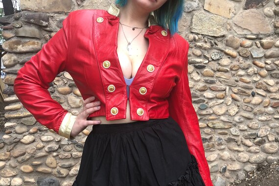 Red Leather Isabel Jacket