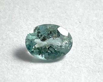 Turmalina Natural - Oval de 6 x 8 mm, Qualidade AAA+, Cor Azul Claro, Feita à Mão, 1,05 Quilates