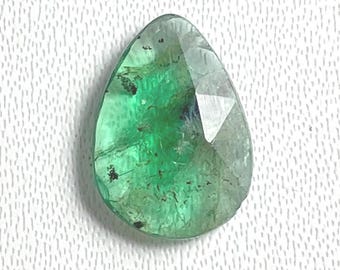 ZAMBIAN EMERALD-- Faceted Slice AAA++ Quality 8.50X12 M.M. 1 Piece, 2.00 Carats, Handmade