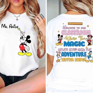 Personalized Disney Teacher Back To School Png, Mickey & Friends First Day of School Png, Happiest Teacher On Earth Png, Custom Name Teacher