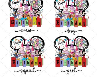 Custom Mouse Birthday Crew PNG, Family Vacation (Digital Download)