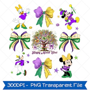 Happy Mardi Gras Png, Family Vacation Png, Mardi Gras On Main Street, Mouse And Friends, Mardi Gras 2026 Castle Fat Tuesday Fleur De Lis