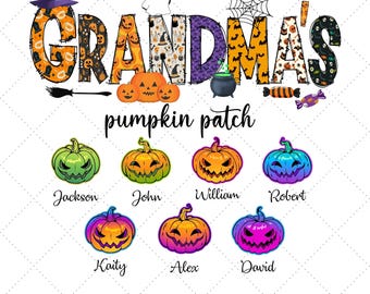 Halloween Grandma's Pumpkin Patch PNG, Ghost Mama Design (Digital Download)