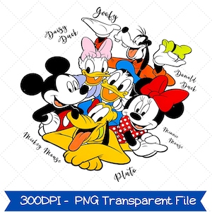 Mickey and Friends Signatures Png, Magical Png, Disney Characters Png, Disney Mouse Head Png, Mickey & Co Gift, Disneyland Disney Trip Png