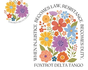 Resist Floral Png, Feminist Democrat Design (Digital Download)