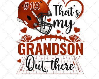 Personalized Football Grandma Design, Grandson Game Day PNG (Digital Download)