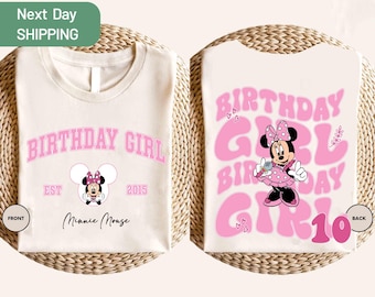 PNG personalizado da Minnie para aniversariante, PNG da Minnie Mouse da Disney "É meu aniversário", PNG de "Viagem de meninas da Disney", PNG de aniversário em família na Disneylândia/Magic Kingdom