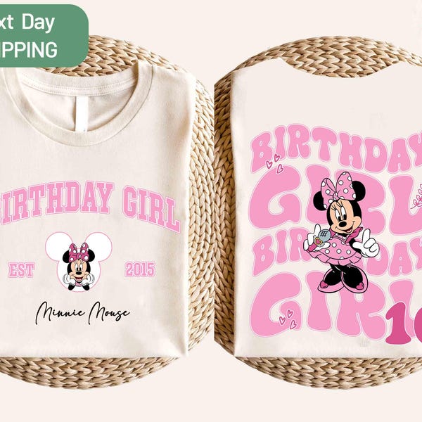PNG personalizado da Minnie para aniversariante, PNG da Minnie Mouse da Disney "É meu aniversário", PNG de "Viagem de meninas da Disney", PNG de aniversário em família na Disneylândia/Magic Kingdom