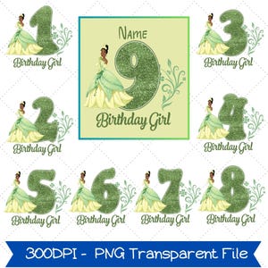 Personalized Disney Tiana Birthday Girl Png, Custom Tiana Birthday Party Png, Disney Princess Tiana Disneyland Family Magic Kingdom Png