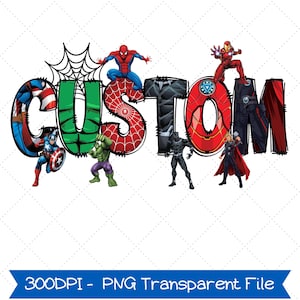Custom Name Superhero PNG, Personalized Hero And His Friends Digital, Custom Name Junior Hero Mcu Spider Man Theme Png, Hero Party Theme Png