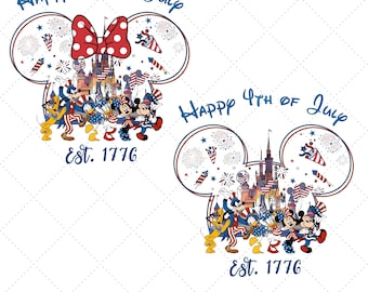 Custom Disney 4th Of July Png, Matching Mickey Minnie Patriotic Png, Mickey & Friends Fourth of July Png, Disneyworld Independence Day Png