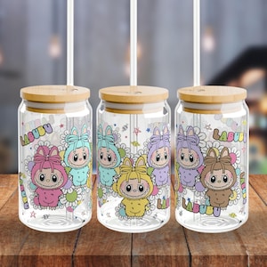 Limited Edition Doll Cartoon Character 20oz Skinny Tumbler Wrap Png, Cute Cartoon Monster Doll Tumbler, Perfect for Best Friend Gift Idea