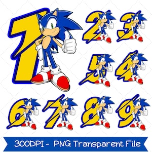 Personalized Sonic Birthday Png Bundle, Custom Sonic Png, Sonic The Hedgehog Birthday Png, Birthday Boy Girl Png, Custom Family Birthday Png