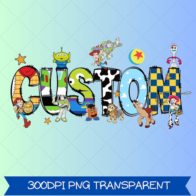 Custom Toy Story Name Png, Disney Family Png, Personalized Birthday Woody Buzz Jessie Png, Toy Story Family Png, WDW Disneyland Birthday Png image 2