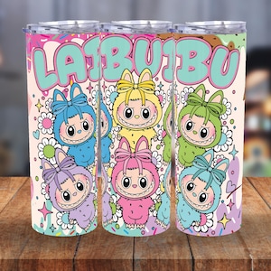 Trendy Pink Cartoon 20oz Skinny Tumbler Cartoon Tumbler Wrap Cartoon Monster Doll Characters 20oz Tumbler Png Straight and Tapered 20oz Wrap