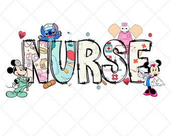 Disney Nurse Png, Stitch Nursing Png, Minnie Nurse Week Png, Rn Nurse Disneyland Trip Png, Mickey Nursing School Png, Registered Nurse Png