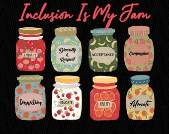 Inclusion Is My Jam PNG, Autism Awareness Design (Digital Download)