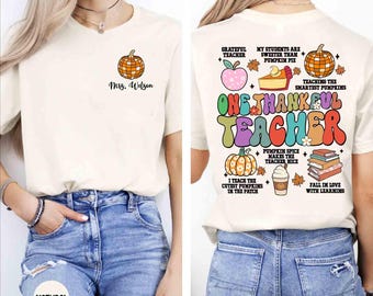 Thankful Teacher Thanksgiving PNG, Fall Autumn Design (Digital Download)