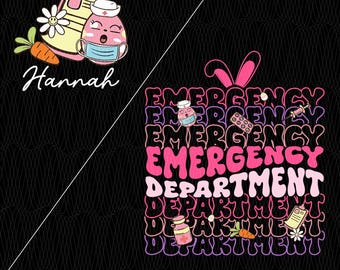 Personalized ER Nurse Easter PNG, Emergency Department Gift (Digital Download)