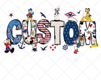 Custom Name Disney Cruise Squad Png, Mickey and Friends Cruise Png, Birthday Disney Cruise Trip Png, Disney Summer Png, Disney Vacation Png