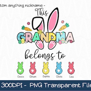 Personalized Easter Mama Png, Custom Grandma Easter PNG, Nana Mama Mini Easter Png, Girl Easter Png Pink Floral Bunny Png Easter Rabbit Png