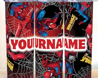 Custom Spiderman Tumbler Wrap 20oz Skinny Spider Man Tumbler Wrap, Cartoon Tumbler Wrap, 20oz Tumbler Png Sublimation Design, Spidey Tumbler