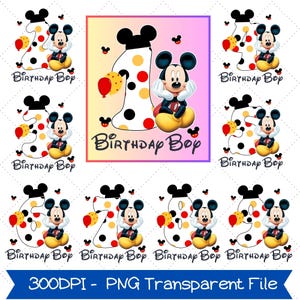 Personalized Cartoon Birthday Kid Png, Birthday Boy Png, 1st Birthday Boy Mickey Png,Happy Birthday Png, Birthday Mouse Png, Disney Birthday