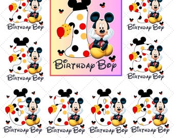 Personalized Mickey 1st Birthday Boy PNG, Cartoon Design (Digital Download)