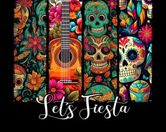Taco's Cinco De Mayo Clipart sublimatie en DTF-ontwerp, Let's Fiesta Png digitale download PNG Instant ALLEEN DIGITALE Tequila Mexicaanse schedel png