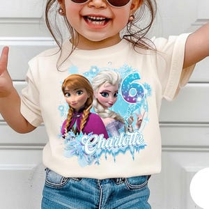 Frozen Birthday Png, Any Age Elsa Anna Png, Frozen Birthday Outfit, Disney Princess Png, Personalized Frozen Png, Custom Disneyland Png