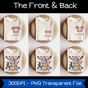 Custom Mickey & Co Png, Retro Mickey and Friends Png, Disney Trip Checkered Mickey Png, Minnie Disney Family Vacation Png, Disneyworld Png