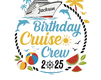 Custom Birthday Cruise Crew 2026 PNG (Digital Download)