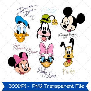 Mickey and Friends Signatures Png, Magical Disney Characters Png,Disney Mouse Head Png, Mickey & Co Disney Png, Minnie Mouse Disneyland Trip