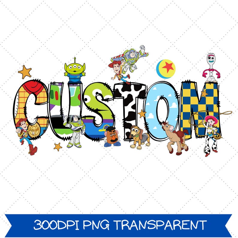 Custom Toy Story Name Png, Disney Family Png, Personalized Birthday Woody Buzz Jessie Png, Toy Story Family Png, WDW Disneyland Birthday Png image 1