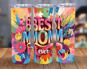 Beste moeder ooit Moederdag 20oz magere beker png Sublimatieontwerp downloaden, moederbeker png, moederdagbeker png, beker voor mama oma