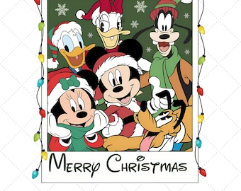 Custom Disney Family Christmas Png,Mickey and Friends Christmas,2025 Mickey’s Very Merry Png,Disneyland Xmas Mickey and Co Family Christmas