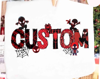 Personalisierte Miles Stimmungs Png, Spiderman Geschenk, Miles Stimmungs Familie Personalisierte Png, Benutzerdefinierte Miles Stimmungs Png, Schwarzer Spiderman Png