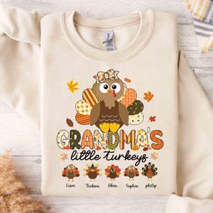 Una nonna riconoscente, Ringraziamento autunnale, PNG, Tacchino personalizzato per il Ringraziamento, PNG, Tacchino nonna, Nome personalizzato per bambini, Zucca
