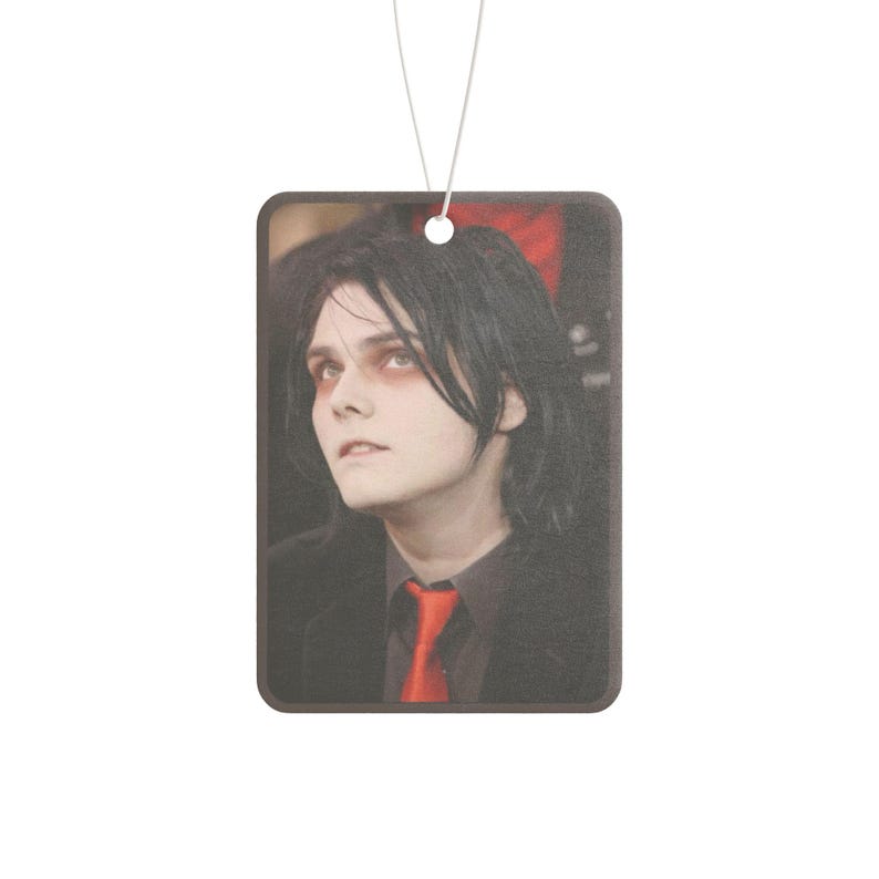 Gerard Way Car Air Freshener | Pine, Black Ice, New Car Scent | Emo Gothic Car Accessory | MCR Fan Gift image 6