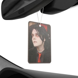 Gerard Way Car Air Freshener | Pine, Black Ice, New Car Scent | Emo Gothic Car Accessory | MCR Fan Gift image 4