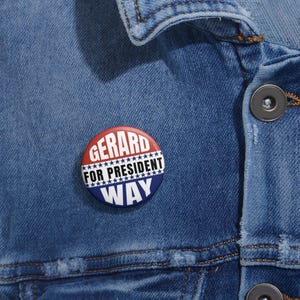 Gerard Way Pin Badge | Gerard for President | Button Emo Music Merch | MCR Fan Gift Alternative Rock Pin