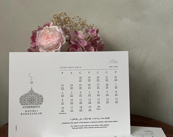 Calendario mensual minimalista de Ramadán 2026 | Imsakiye | Personalizado