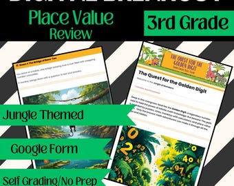 3rd Grade Jungle Place Value Review | Digital Escape Room (Google Form)