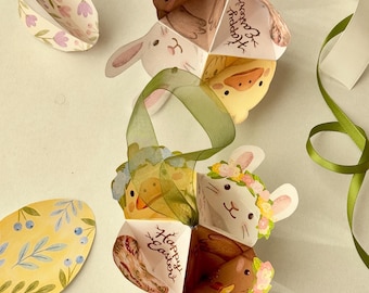 Easter Bunny Cootie Catcher | Spring Origami Basket (Digital Download)